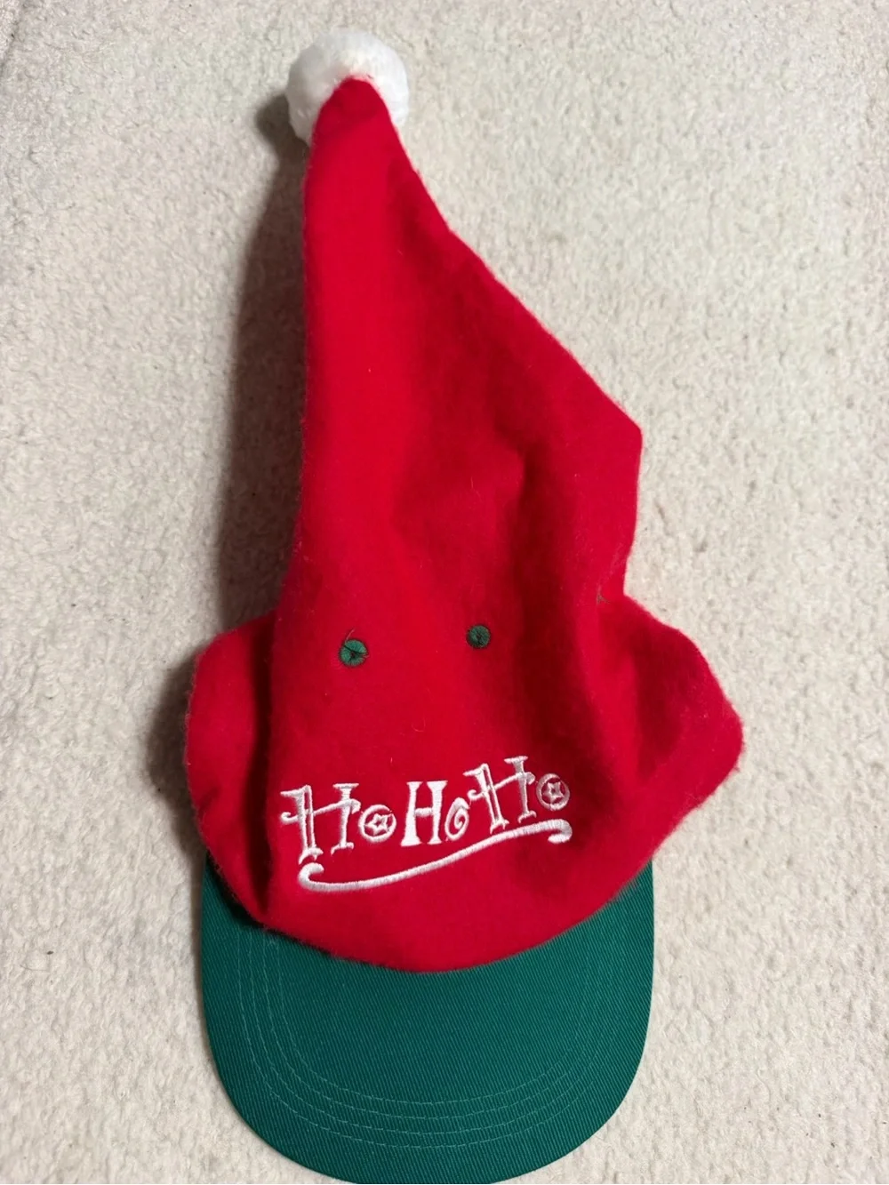 Ho Ho Ho Red & Green Christmas Santa Hat Cap Xmas